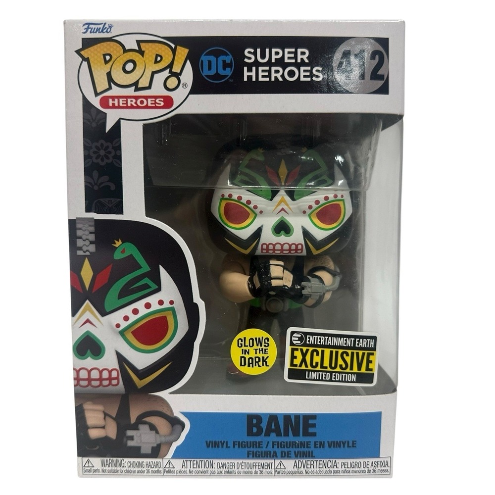 Funko POP Heroes Dia De Los DC Bane #412 Glow Entertainment Earth Exclusive